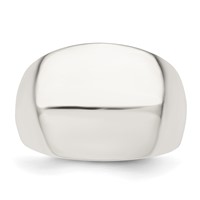 Sterling Silver Polished Cigar-band Ring view 5