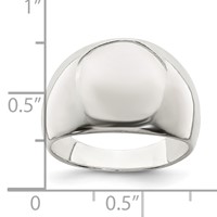 Sterling Silver Polished Cigar-band Ring view 3