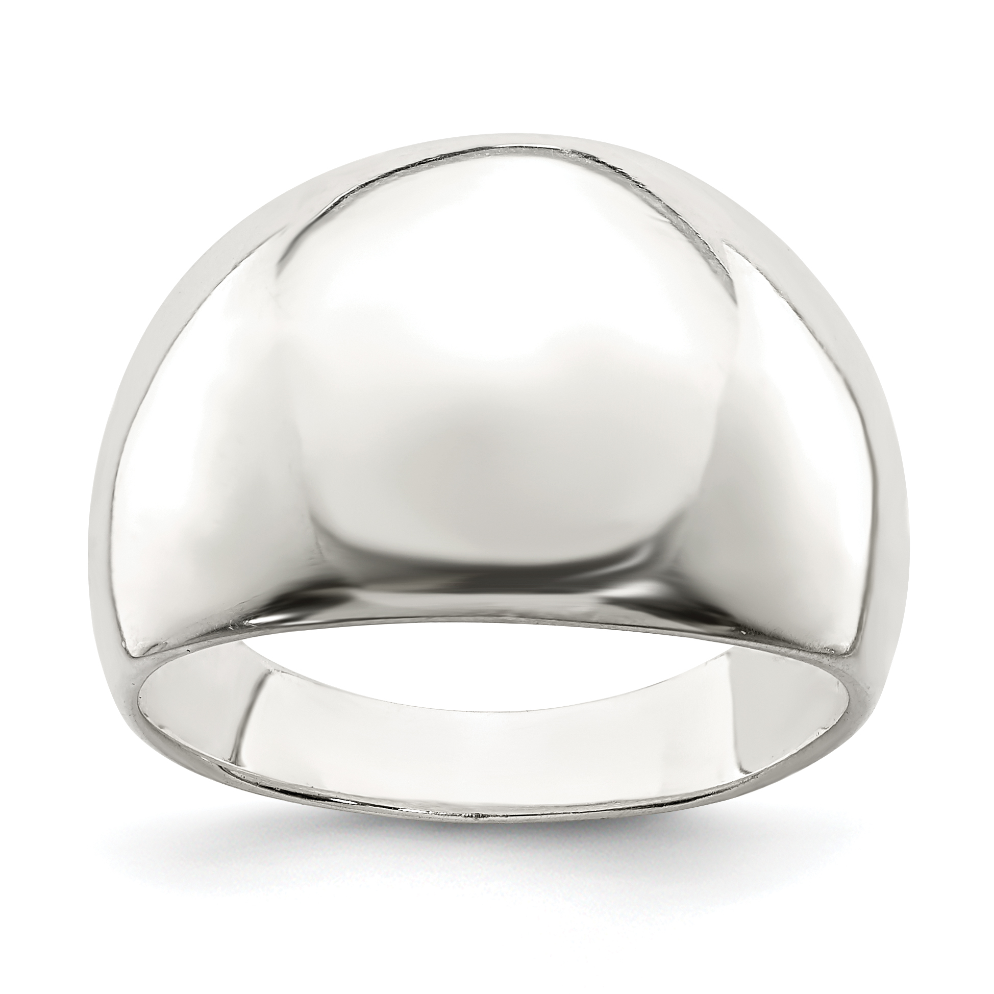 Sterling Silver Polished Cigar-band Ring (QR499-6)