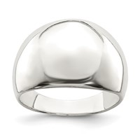 Sterling Silver Polished Cigar-band Ring view 1