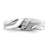 Sterling Silver Rhodium Plated Diamond Men's Ring view 5