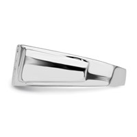 Sterling Silver Rhodium Plated Diamond Men's Ring view 3