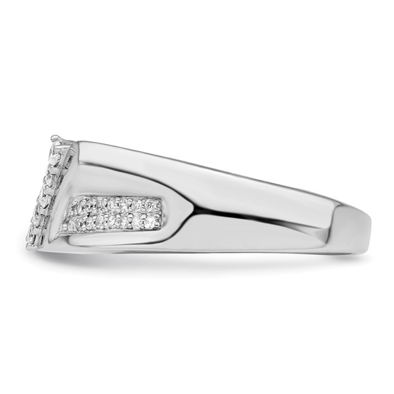 Sterling Silver Rhodium Plated Diamond Men's Ring