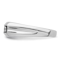 Sterling Silver Rhodium Plated Diamond Men's Ring view 3