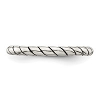 Sterling Silver Stackable Twist Ring view 5
