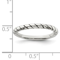 Sterling Silver Stackable Twist Ring view 3