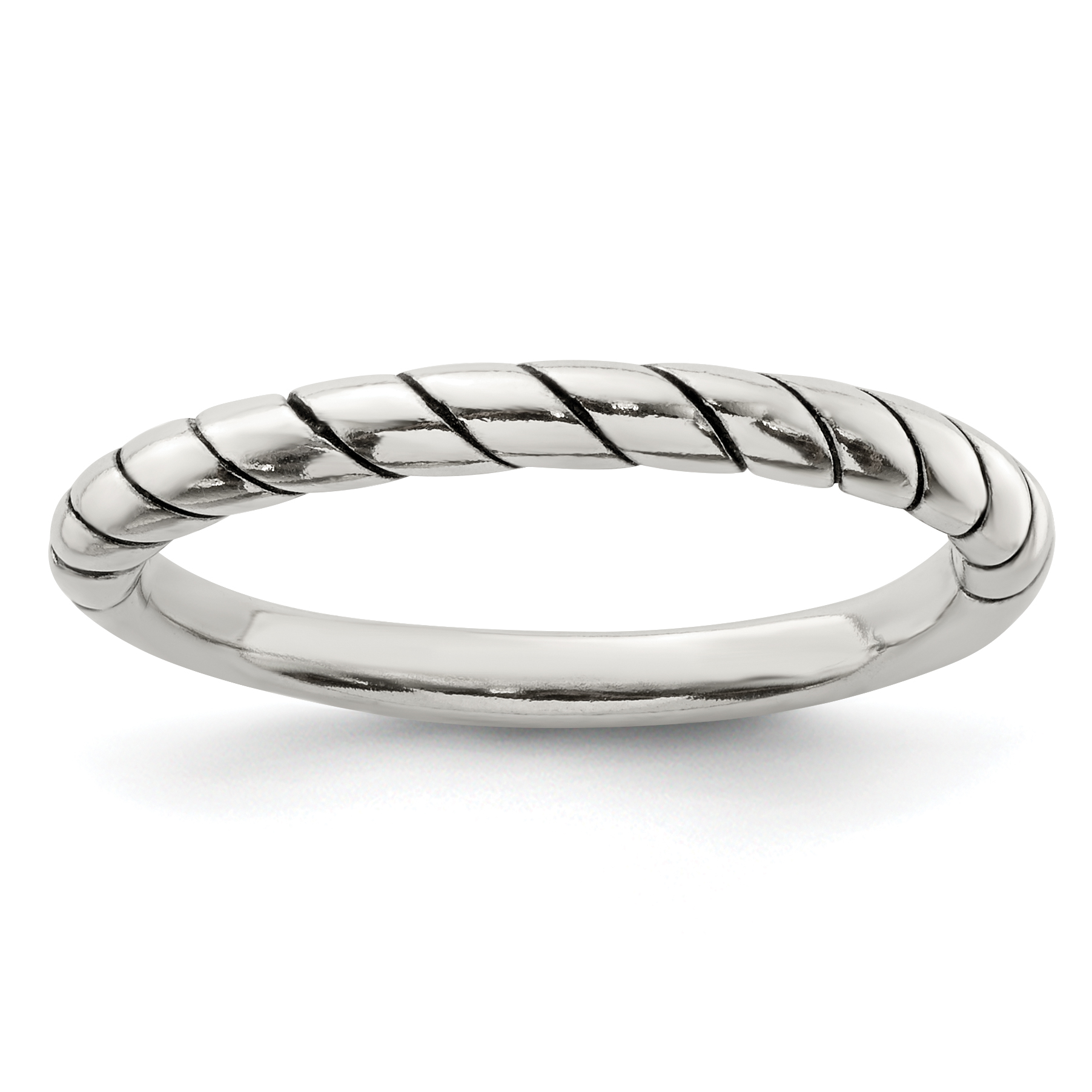 Sterling Silver Stackable Twist Ring (QR506-6)