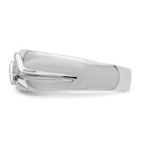 Sterling Silver Rhodium Plated Diamond Men's Ring view 3