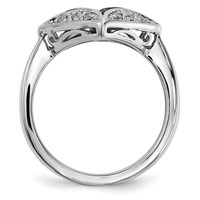 Sterling Silver Champagne Diamond & Diamond Shape Ring view 2