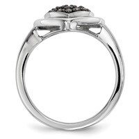 Sterling Silver Champagne Diamond Heart Ring view 2