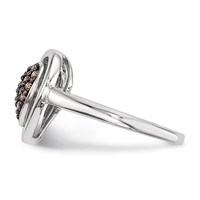 Sterling Silver Champagne Diamond Heart Ring view 3