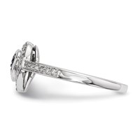 Sterling Silver Blue Diamond Small Heart Ring view 3