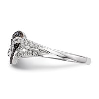 Sterling Silver White & Blue Diamond Ring view 3