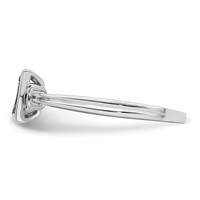 White Night Sterling Silver Rhodium-plated White Blue Diamonds Square Ring view 3
