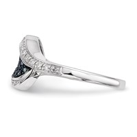 Sterling Silver Blue Diamond Fancy Marquise Ring view 3