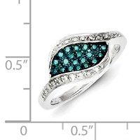 Sterling Silver Blue Diamond Fancy Marquise Ring view 5