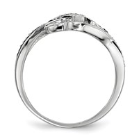 Sterling Silver Black and White Diamond Ring view 2