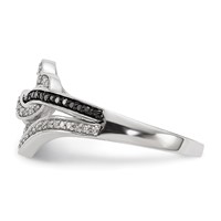 Sterling Silver Black and White Diamond Ring view 3