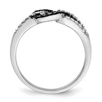 White Night Sterling Silver Rhodium-plated Black and White Diamond Ring view 2