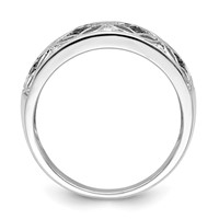 White Night Sterling Silver Rhodium-plated Black and White Diamond Ring view 2