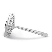 White Night Sterling Silver Rhodium-plated Black and White Diamond Ring view 3