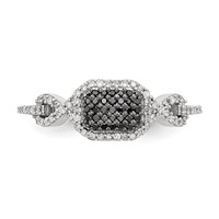 Sterling Silver Black and White Diamond Ring view 4