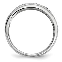 Sterling Silver Black White Diamond Ring view 2