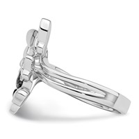 White Night Sterling Silver Rhodium-plated White and Black Diamond Butterfly Ring view 3