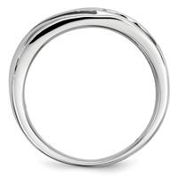 White Night Sterling Silver Rhodium-plated Black Diamond Men's Band Ring view 2