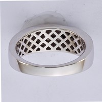White Night Sterling Silver Rhodium-plated Black Diamond Men's Band Ring view 4