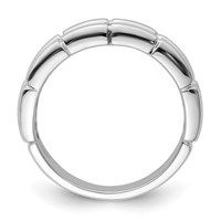 White Night Sterling Silver Rhodium-plated White and Black Diamond Men's Ring view 2