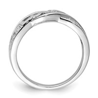 Sterling Silver Rhodium Plated Diamond Love Ring view 2