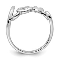 Sterling Silver Rhodium Plated Diamond Love Ring view 2