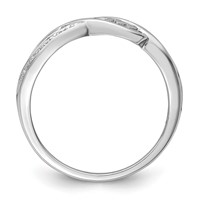 Sterling Silver Rhodium Plated Diamond Heart Mom Ring view 2