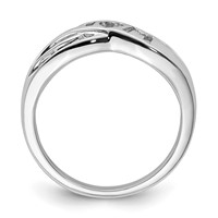 Sterling Silver Rhodium Plated Diamond Mom Ring view 2