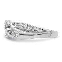 Sterling Silver Rhodium Plated Diamond Mom Ring view 3