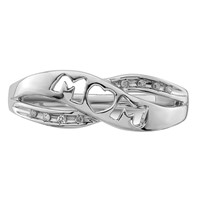 Sterling Silver Rhodium Plated Diamond Mom Ring view 5