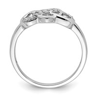 Sterling Silver Rhodium Plated Diamond Heart Ring view 2