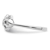 Sterling Silver Rhodium Plated Diamond Bow Ring view 3