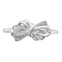Sterling Silver Rhodium Plated Diamond Bow Ring view 5
