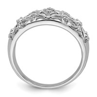 Sterling Silver Rhodium Plated Diamond Ring view 2