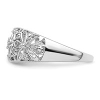 Sterling Silver Rhodium Plated Diamond Ring view 3