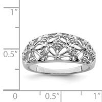 Sterling Silver Rhodium Plated Diamond Ring view 4