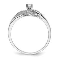 Sterling Silver Rhodium Plated Diamond Promise Ring view 2