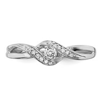 Sterling Silver Rhodium Plated Diamond Promise Ring view 5