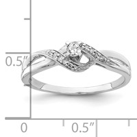 Sterling Silver Rhodium Plated Diamond Promise Ring view 3