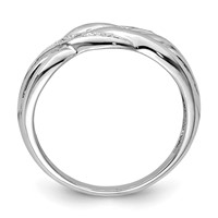 Sterling Silver Rhodium Plated Diamond Ring view 2