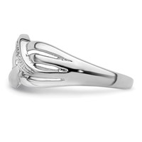 Sterling Silver Rhodium Plated Diamond Ring view 3