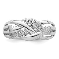 Sterling Silver Rhodium Plated Diamond Ring view 5