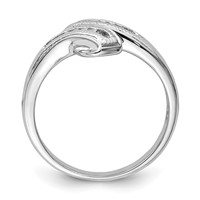Sterling Silver Rhodium Plated Diamond Ring view 2